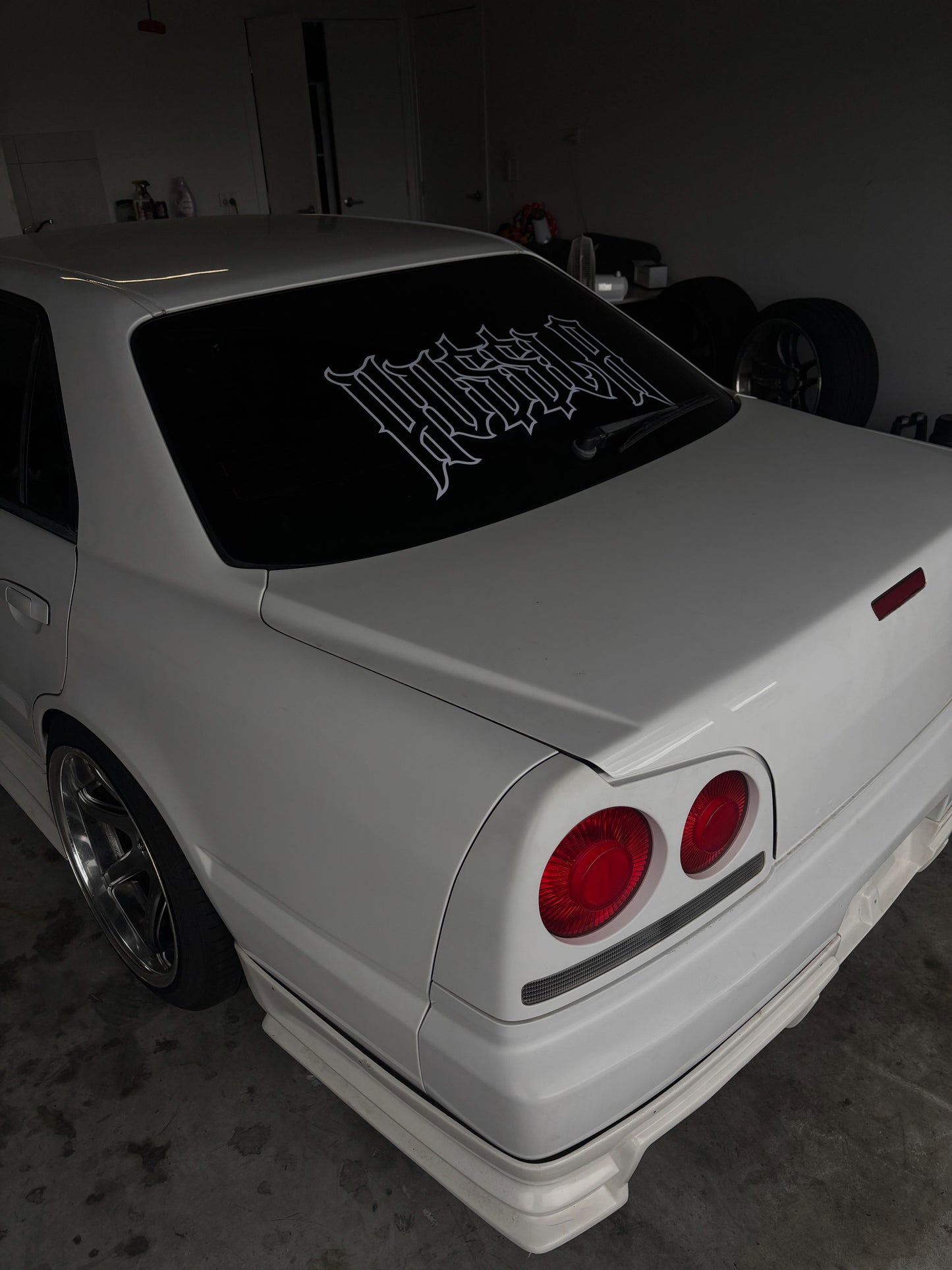 BIG "HUSSLA" STICKER - WHITE